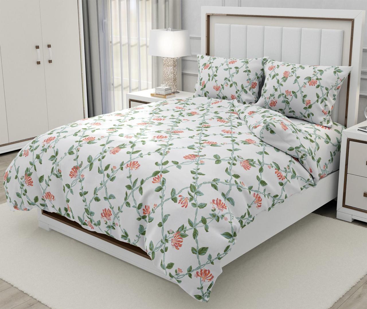 Handblock Cotton Double Bedsheet with 2 Pillow Covers  (93x108 Inches)
