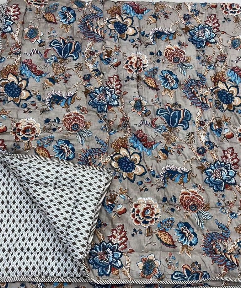 Double Premium Jaipuri Razai | 100% Malmal Cotton | Reversible | Lehriya Border | Big Size Comforter