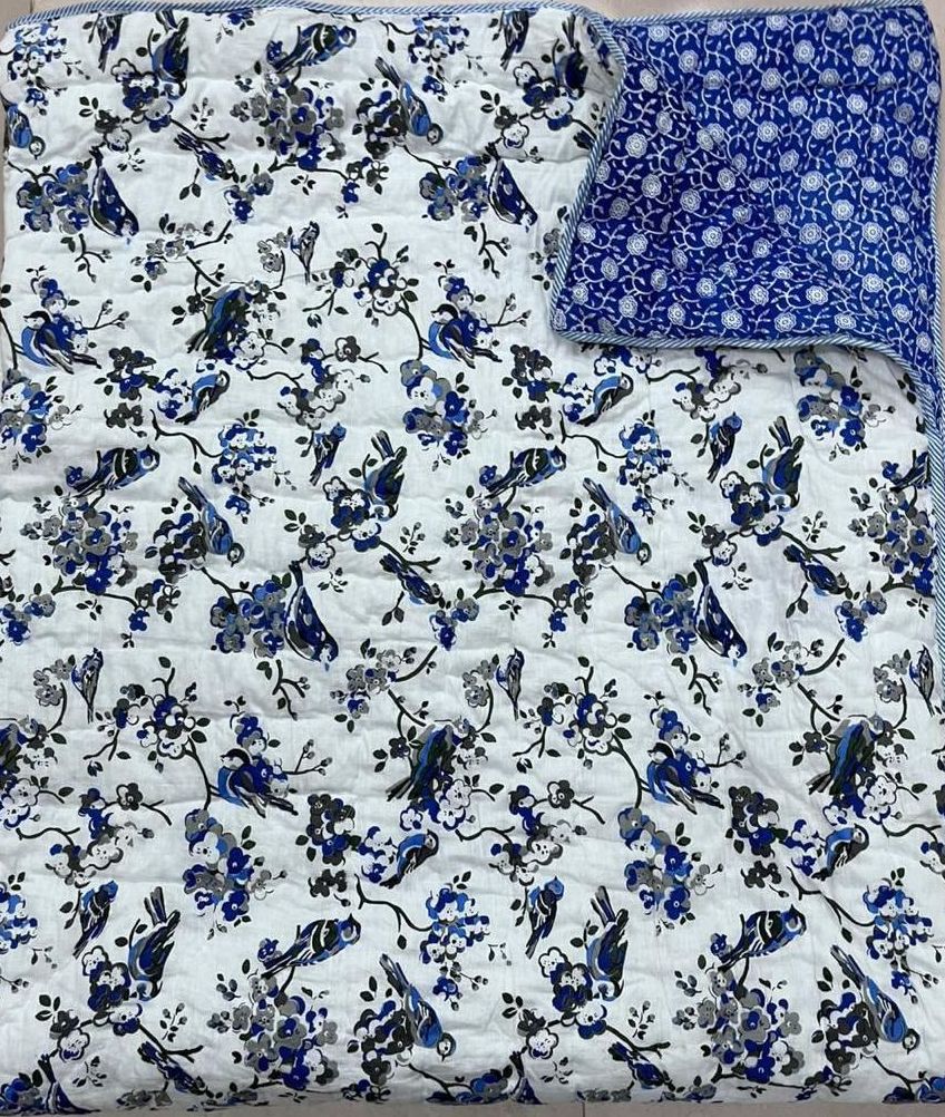 Double Premium Jaipuri Razai | 100% Malmal Cotton | Reversible | Lehriya Border | Big Size Comforter