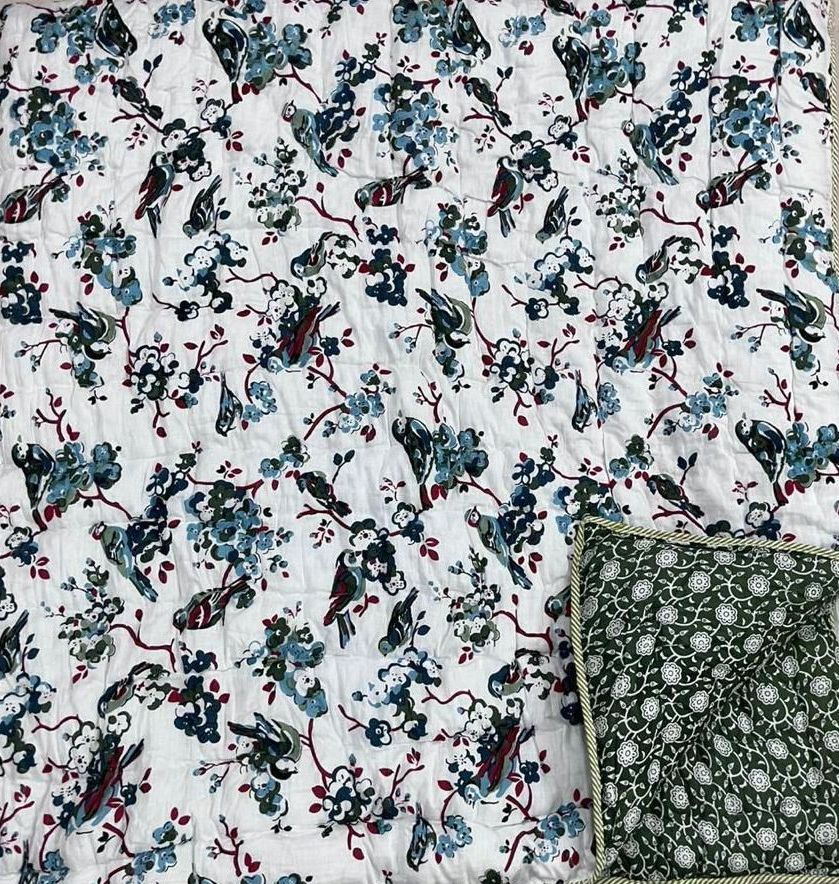 Double Premium Jaipuri Razai | 100% Malmal Cotton | Reversible | Lehriya Border | Big Size Comforter