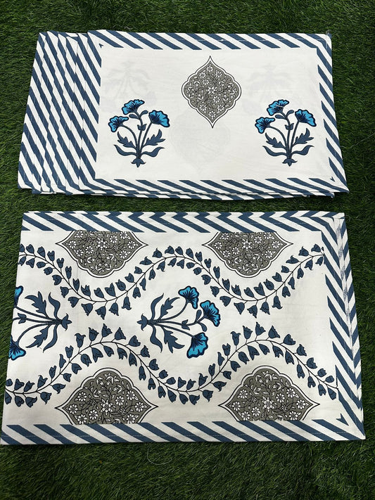 Luxury Hand Block Printed Table Mat Set – 7 Piece Canvas Dining Set