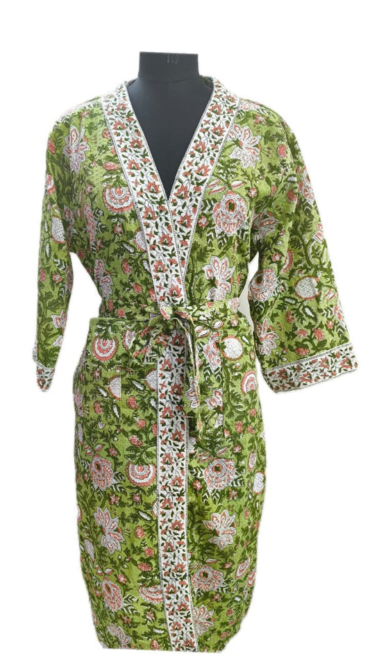 handcrafted Handblock Bathrobes — where tradition meets comfort