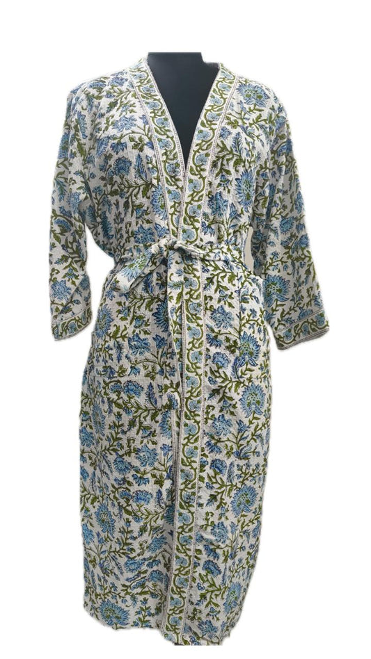 handcrafted Handblock Bathrobes — where tradition meets comfort