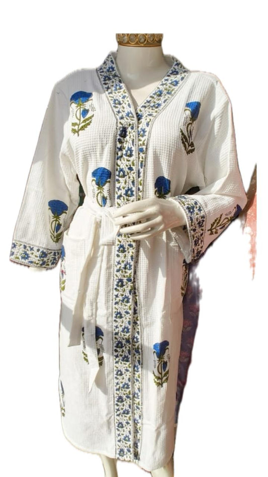 handcrafted Handblock Bathrobes — where tradition meets comfort