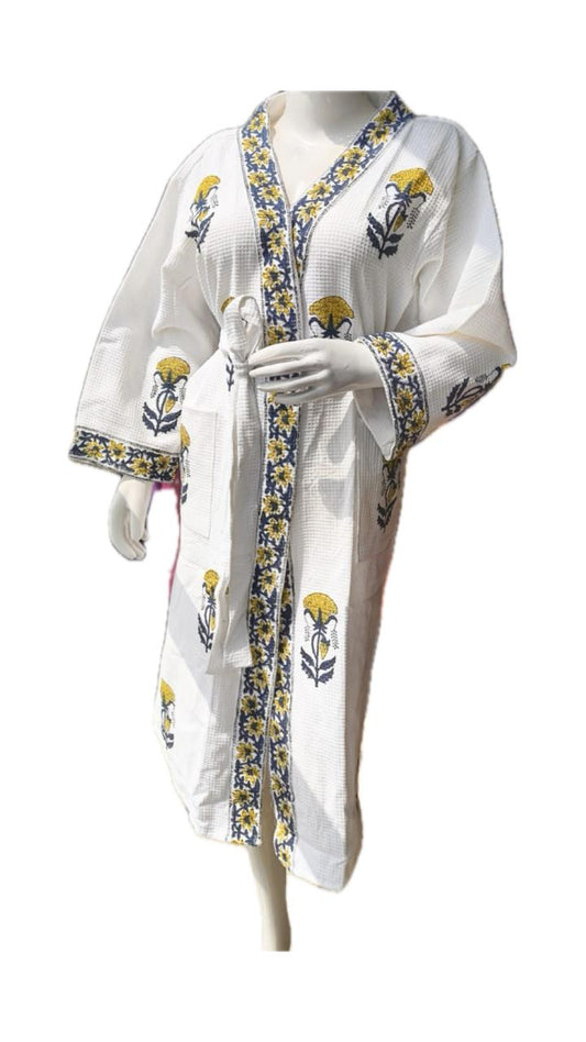 handcrafted Handblock Bathrobes — where tradition meets comfort