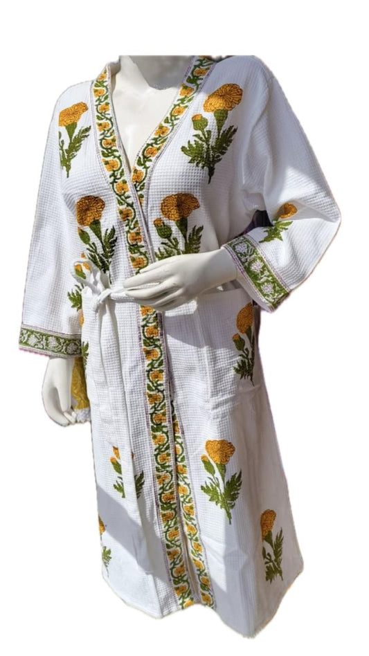 handcrafted Handblock Bathrobes — where tradition meets comfort