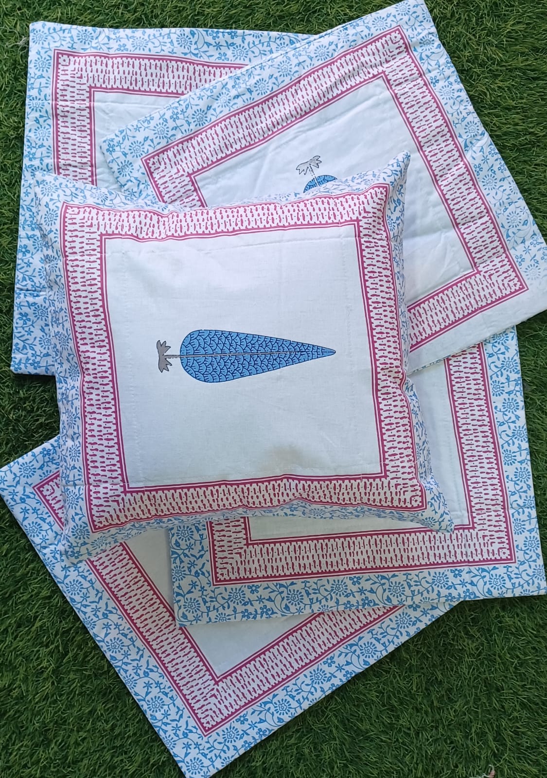 Handblock Premium Cushion covers set of 5 cushions