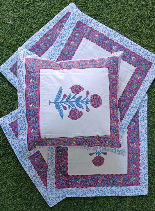 Handblock Premium Cushion covers set of 5 cushions