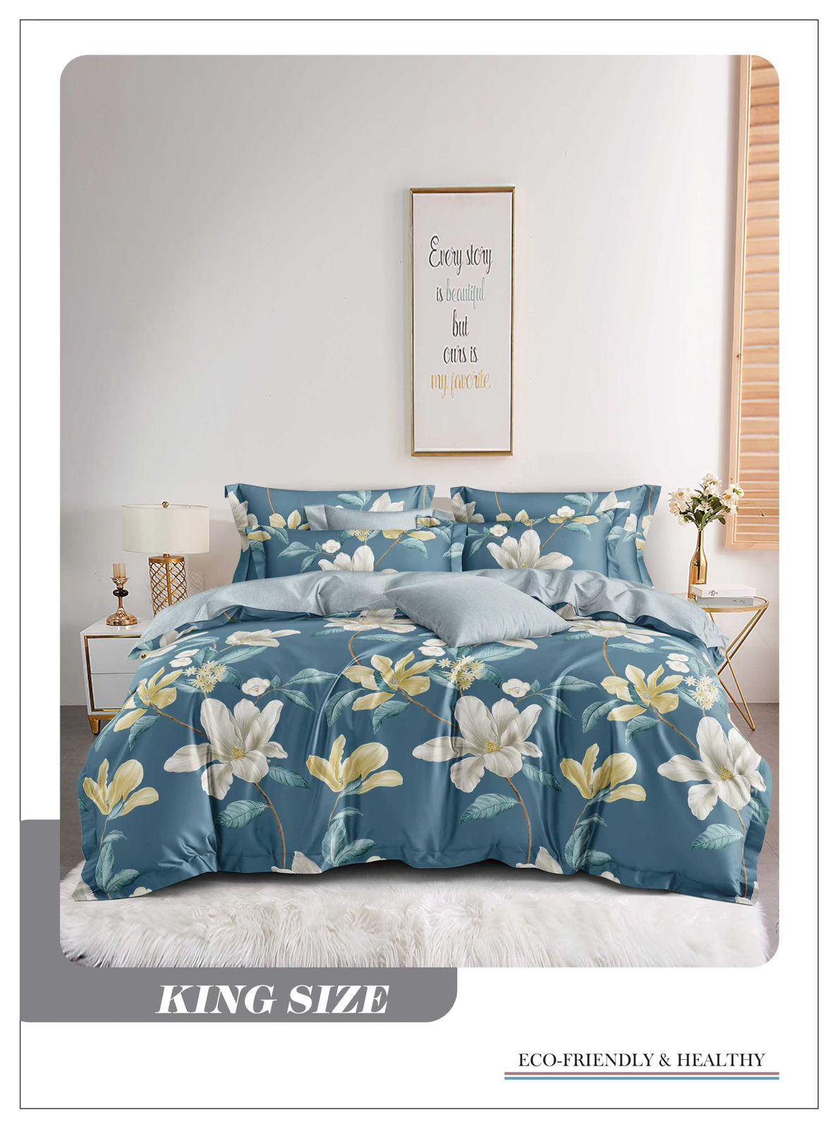 Omega King size Double Bed Bedsheet with 2 Pillow Covers