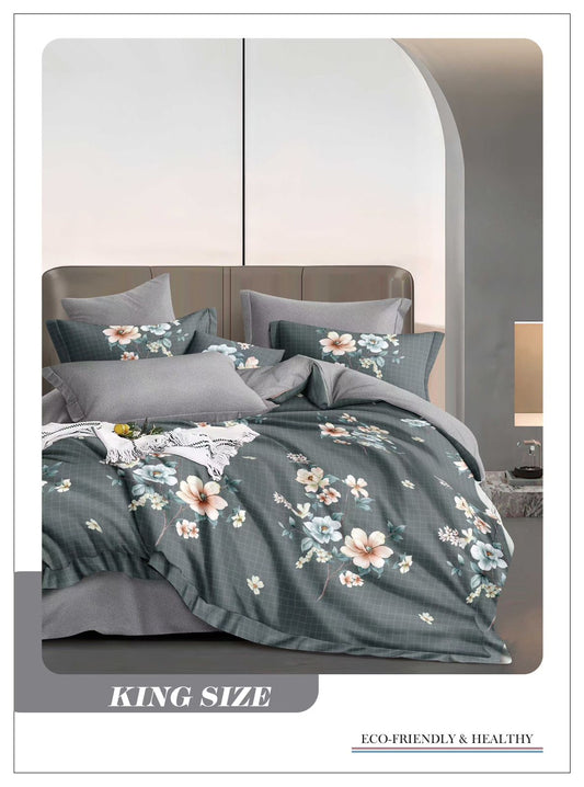 Omega King size Double Bed Bedsheet with 2 Pillow Covers