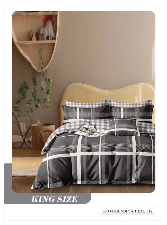 Omega King size Double Bed Bedsheet with 2 Pillow Covers