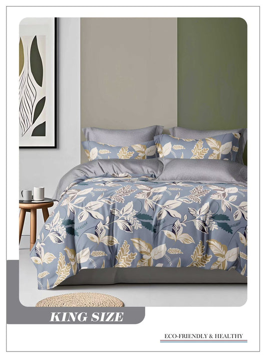 Omega King size Double Bed Bedsheet with 2 Pillow Covers