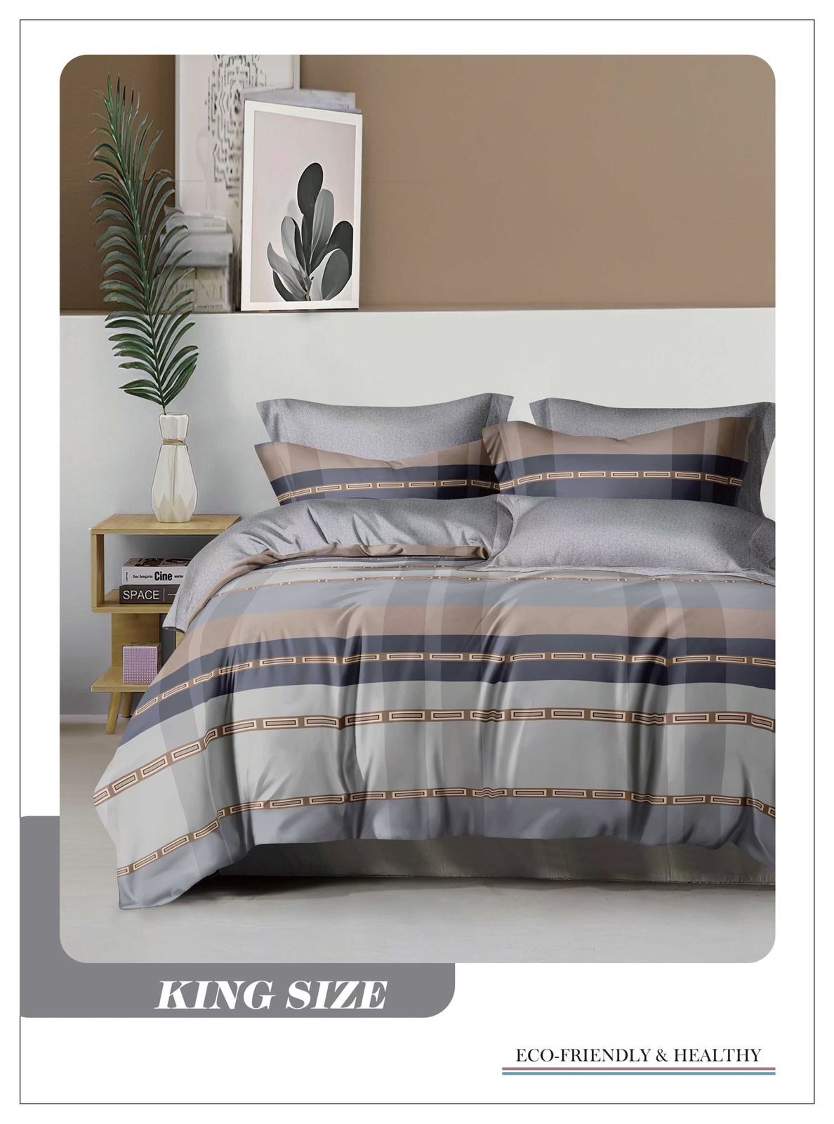 Omega King size Double Bed Bedsheet with 2 Pillow Covers