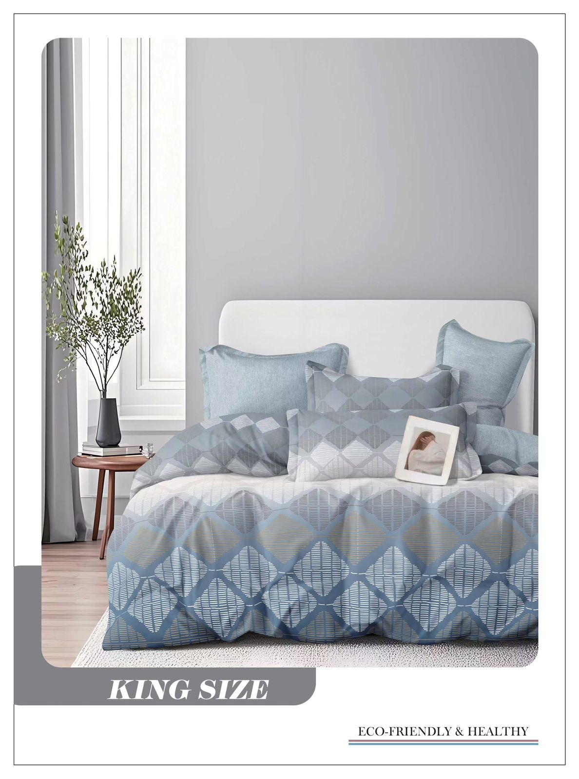 Omega King size Double Bed Bedsheet with 2 Pillow Covers