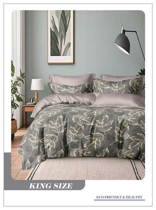 Omega King size Double Bed Bedsheet with 2 Pillow Covers