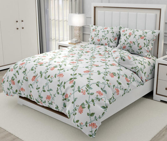 Handblock Cotton Double Bedsheet with 2 Pillow Covers  (93x108 Inches)