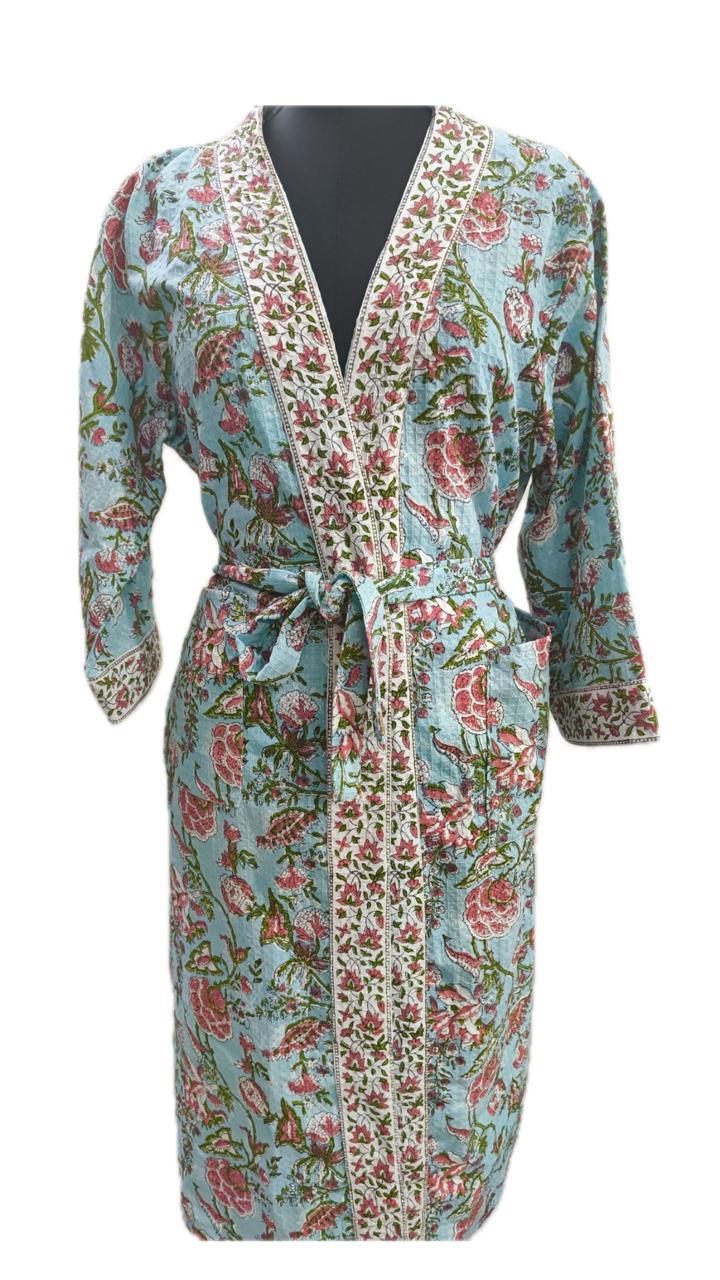 handcrafted Handblock Bathrobes — where tradition meets comfort