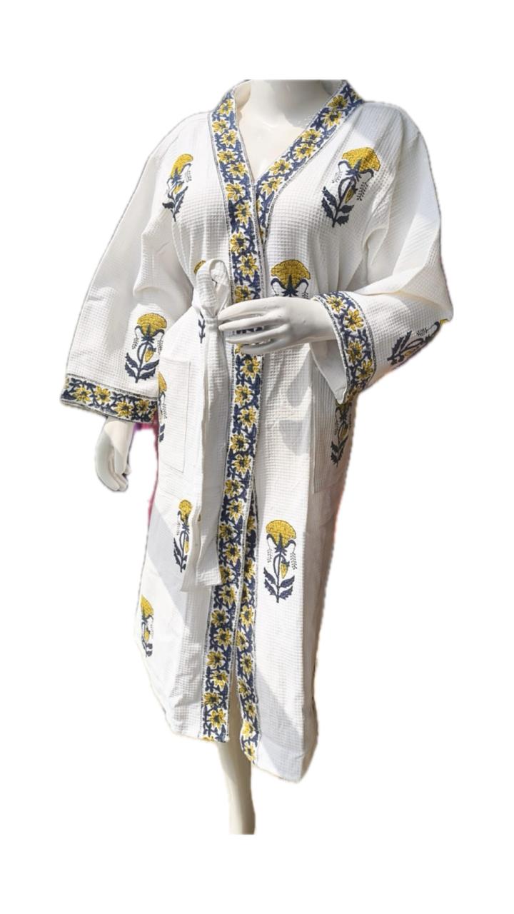 handcrafted Handblock Bathrobes — where tradition meets comfort