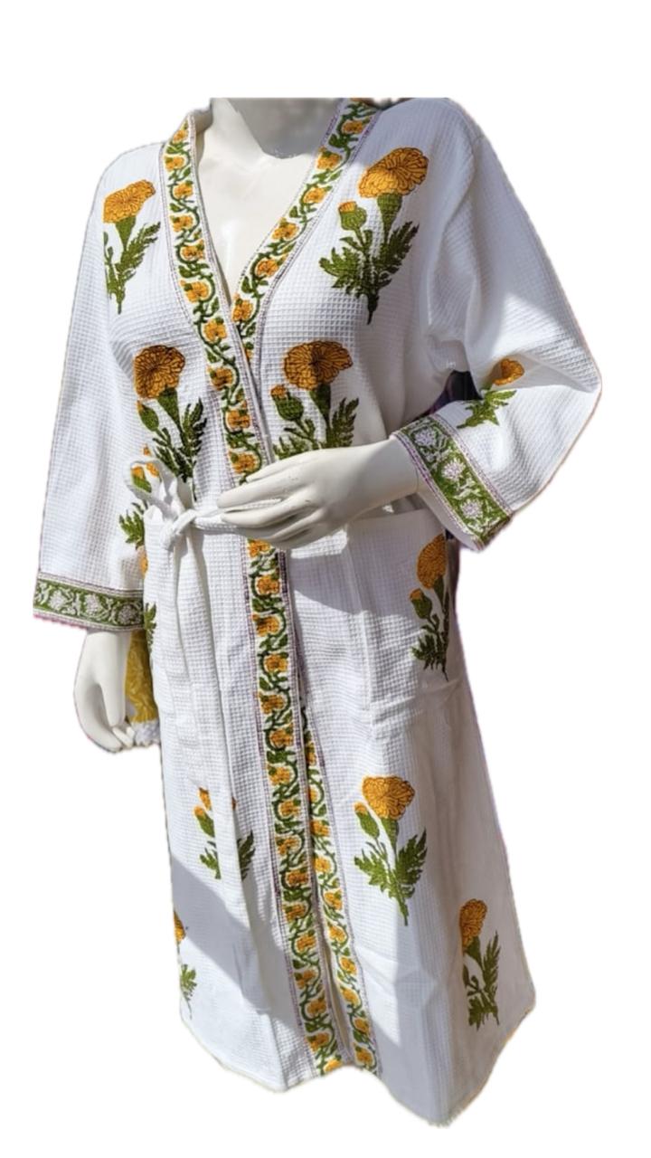 handcrafted Handblock Bathrobes — where tradition meets comfort