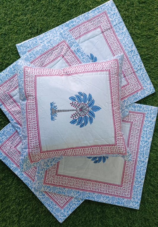 Handblock Premium Cushion covers set of 5 cushions