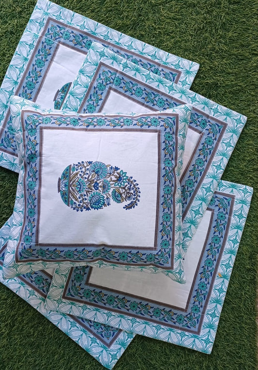 Handblock Premium Cushion covers set of 5 cushions