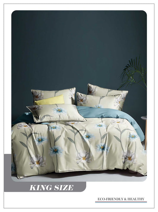 Omega King size Double Bed Bedsheet with 2 Pillow Covers