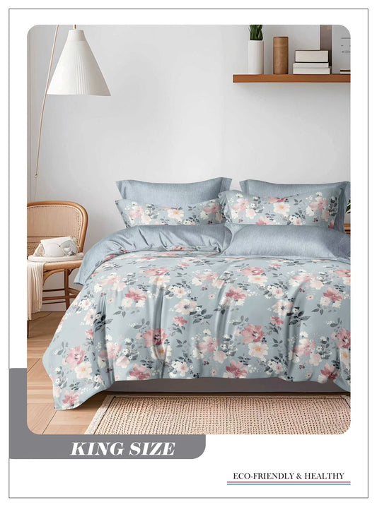 Omega King size Double Bed Bedsheet with 2 Pillow Covers