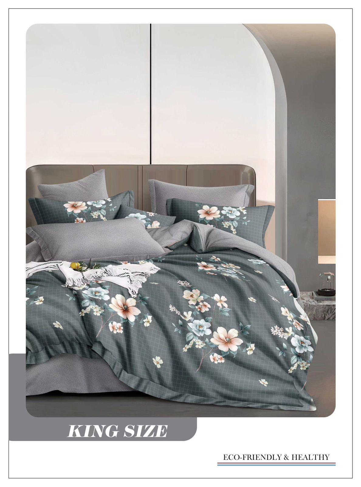 Omega King size Double Bed Bedsheet with 2 Pillow Covers