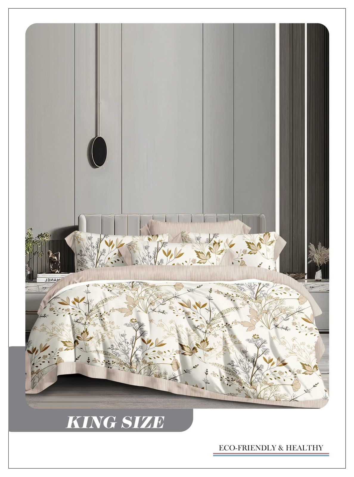 Omega King size Double Bed Bedsheet with 2 Pillow Covers