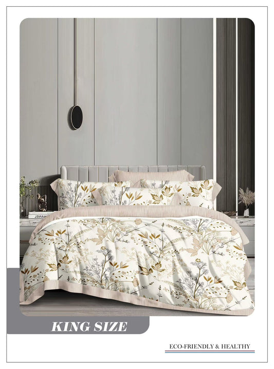 Omega King size Double Bed Bedsheet with 2 Pillow Covers