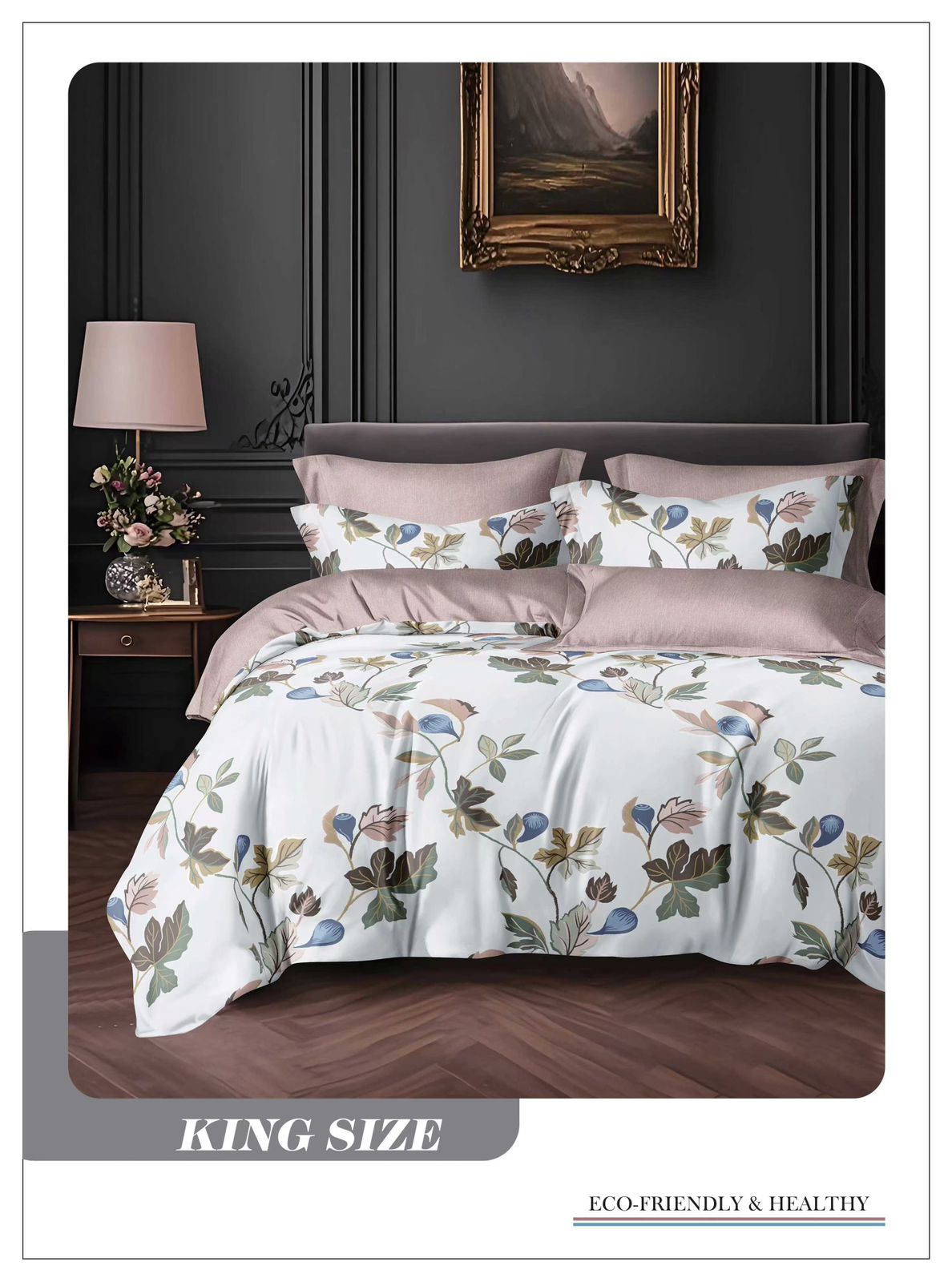 Omega King size Double Bed Bedsheet with 2 Pillow Covers