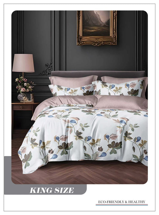 Omega King size Double Bed Bedsheet with 2 Pillow Covers