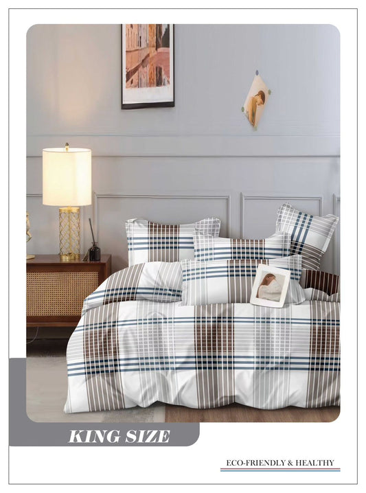 Omega King size Double Bed Bedsheet with 2 Pillow Covers