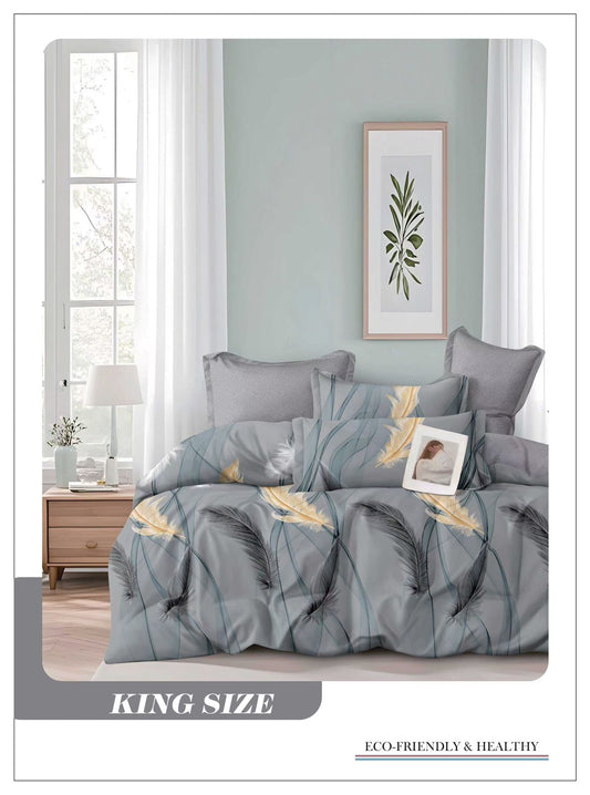 Omega King size Double Bed Bedsheet with 2 Pillow Covers