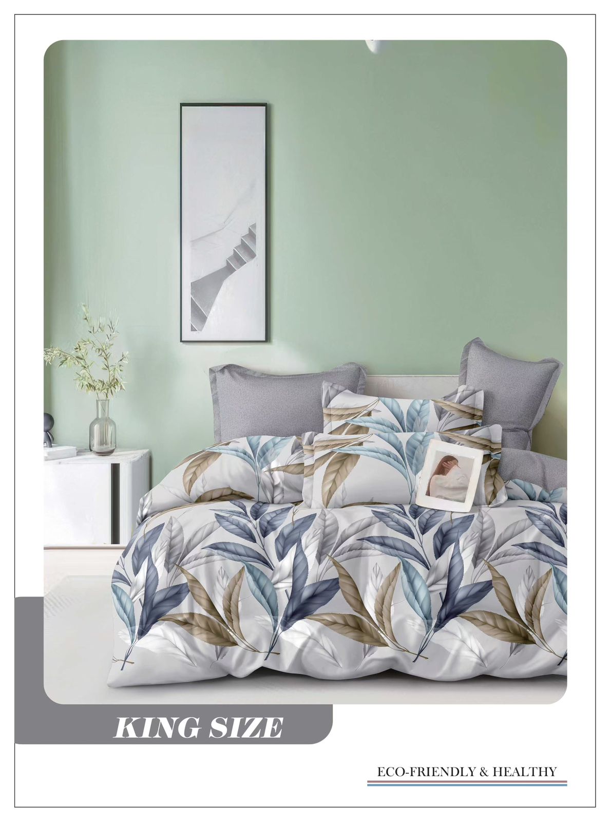 Omega King size Double Bed Bedsheet with 2 Pillow Covers