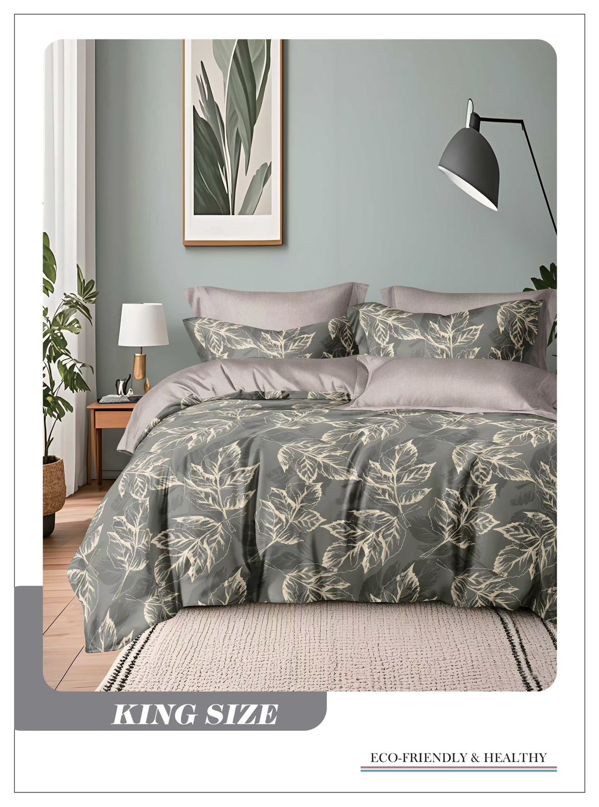 Omega King size Double Bed Bedsheet with 2 Pillow Covers